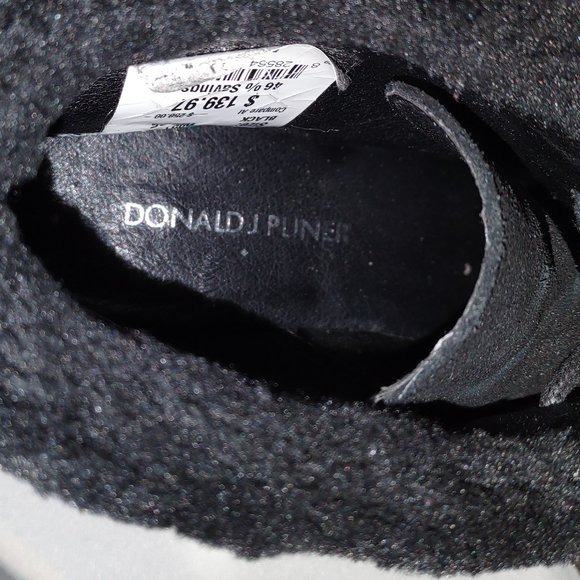 Donald J. Pliner black wedged suede ankle boots, size 6-1/2M - Picture 7 of 7